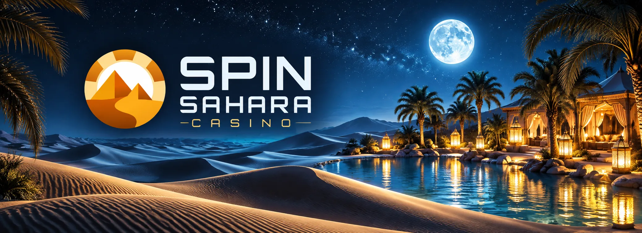 Spinsahara Casino: maanverlichte woestijnnacht met welkomstpakket tot €1.500 en 250 gratis spins